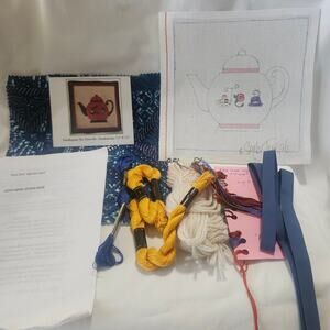 Handpainted Needlepoint Canvas Teapot Trivet Kit B16